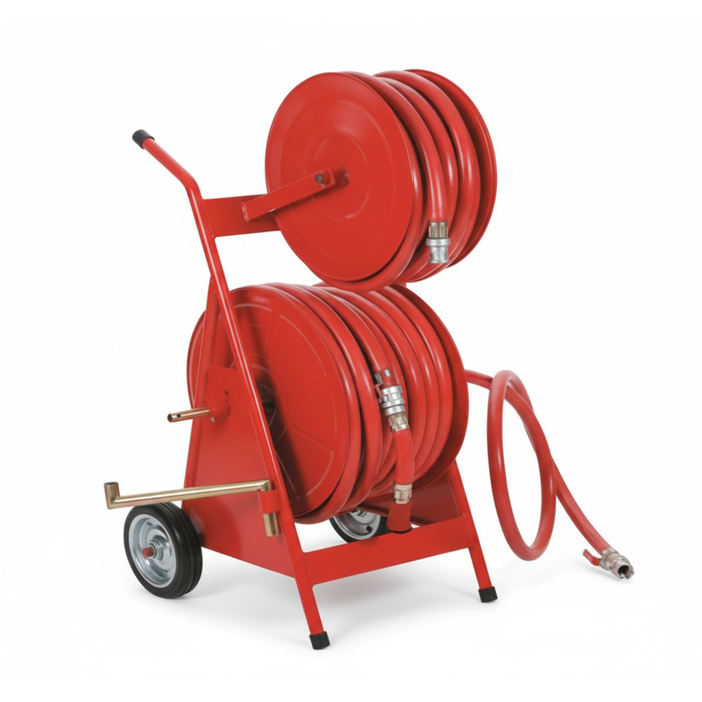 1’60mt+40 metre Kauçuk Hortumlu Yangın Hortum Makara Arabası