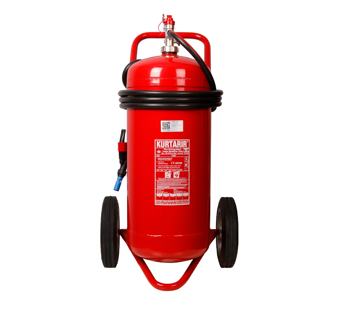 50 KG Foam Köpüklü Tekerlekli Yangın Söndürme Tüpü